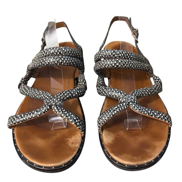 Fitflop Womens Barely Dotted Snake Slingback Sandals Size US 11 Black White - Picture 2 of 9